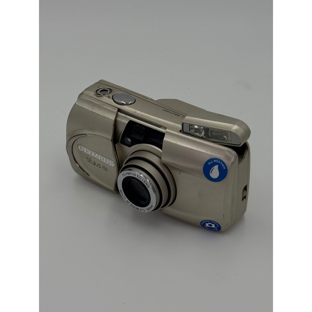 Olympus Stylus 150 35mm Film Camera 7.5-150mm Zoom All-Weather w/ New Battery